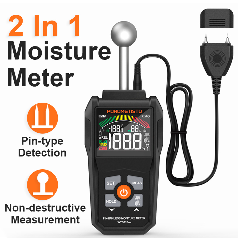 Moisture Meter Concrete Digital - WTS01Pro Moisture Detector Humidity Tester with