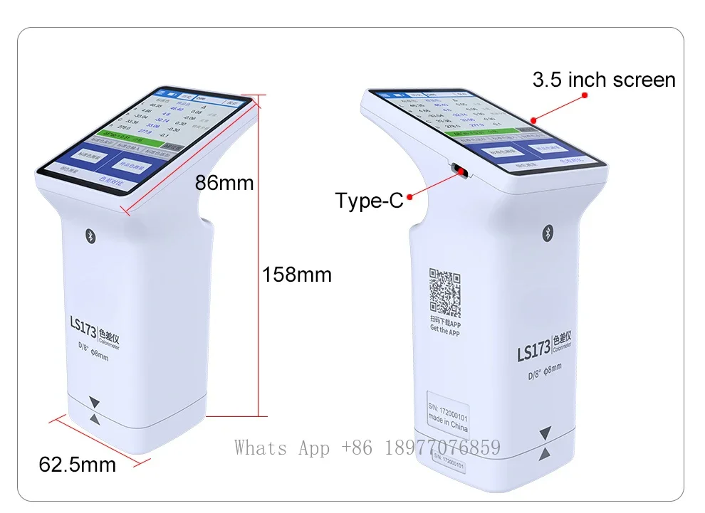 Colorimeter Paint Color Meter - LS173 D/8 Digital Colormeter Portable Colorimeter
