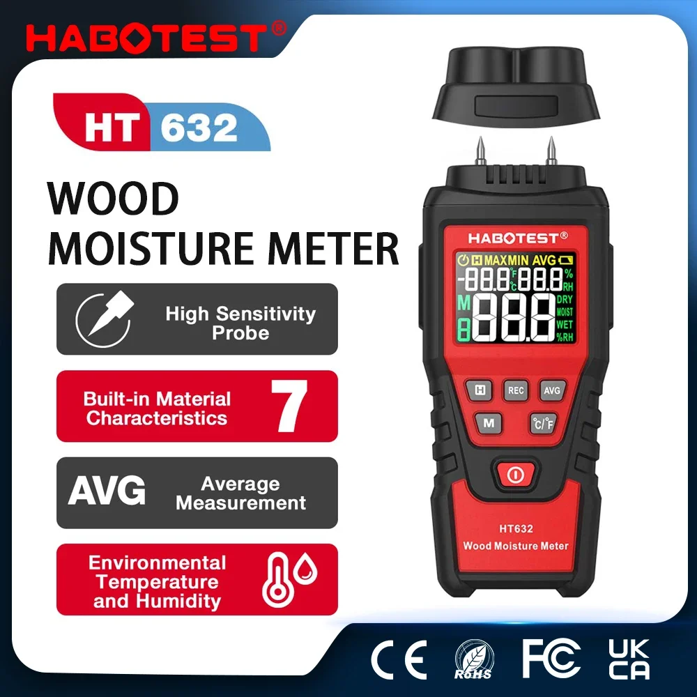 Moisture Meter Concrete Digital - HABOTEST HT632 Digital Moisture Meter Humidity