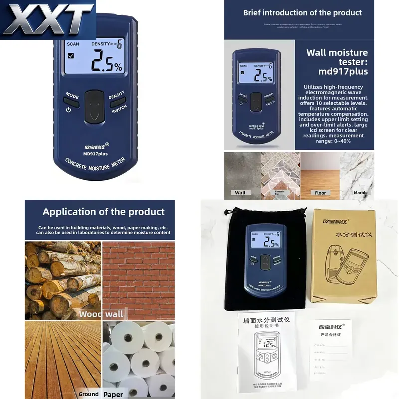 Moisture Meter Concrete Digital - XXT MD917 Plus Digital Hygrometer Humidity