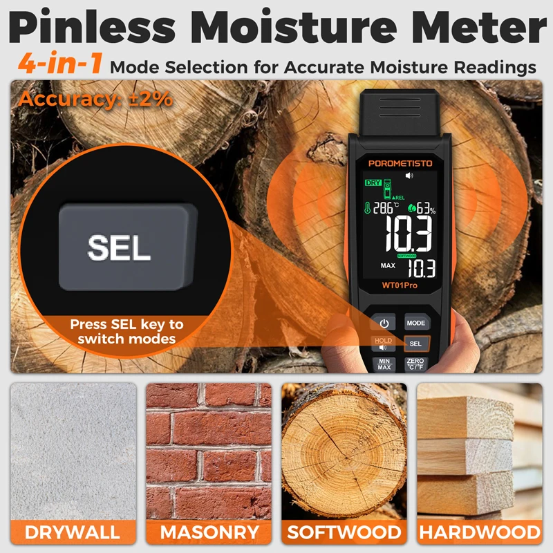 WT01Pro Digital Wood Moisture  - đánh giá và giá Moisture Meter Concrete Digital