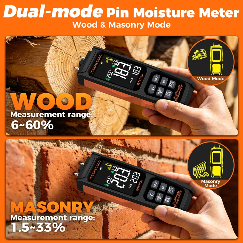WT01Pro Digital Wood Moisture  - đánh giá và giá Moisture Meter Concrete Digital